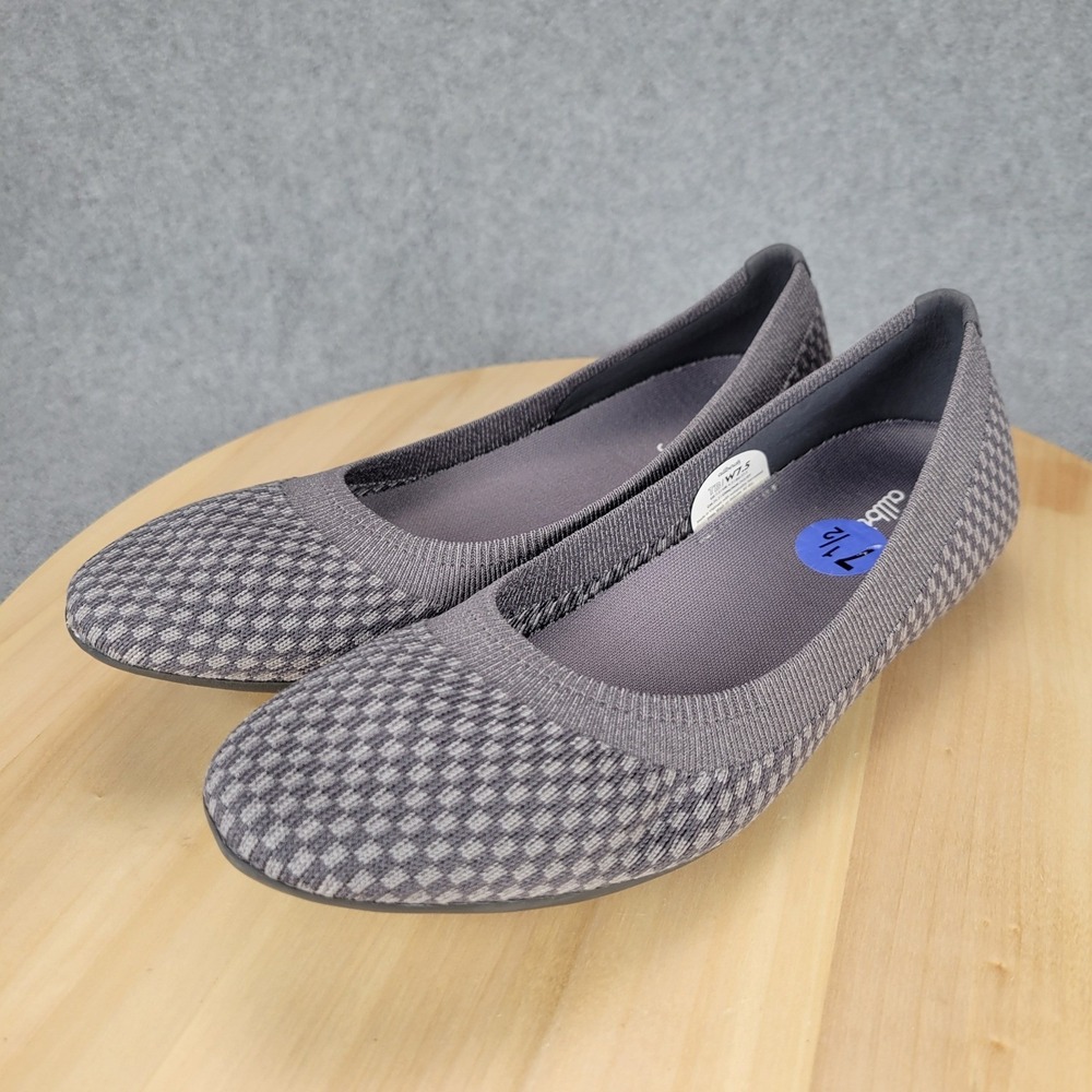 Allbirds Tree Breezers Grey‎ Checkerboard Ballet Flats Womens 7.5 Sustainable